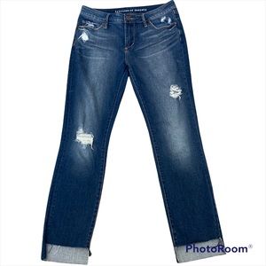 Articles of Society distressed step hem stretch denim jean 27